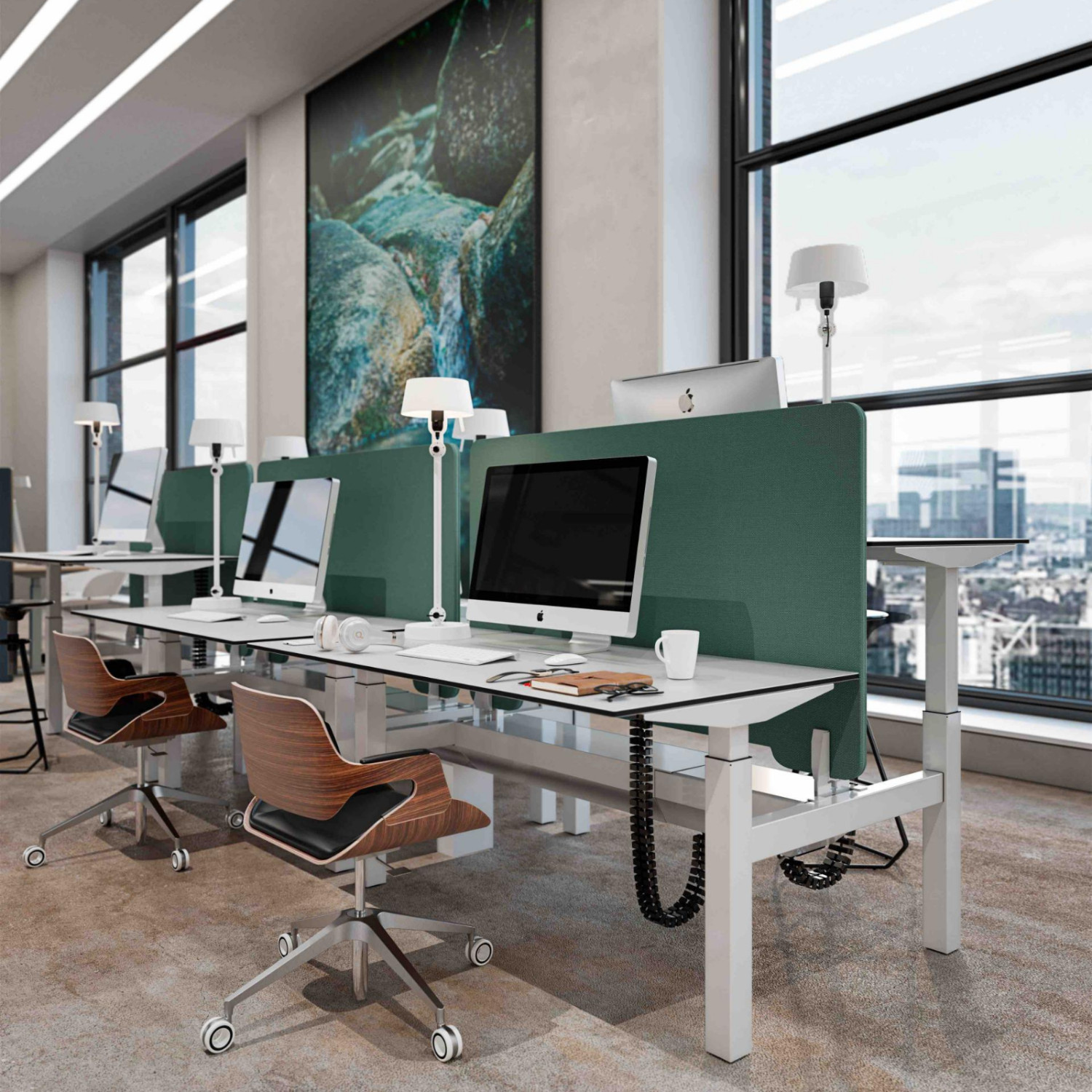 double standing desk